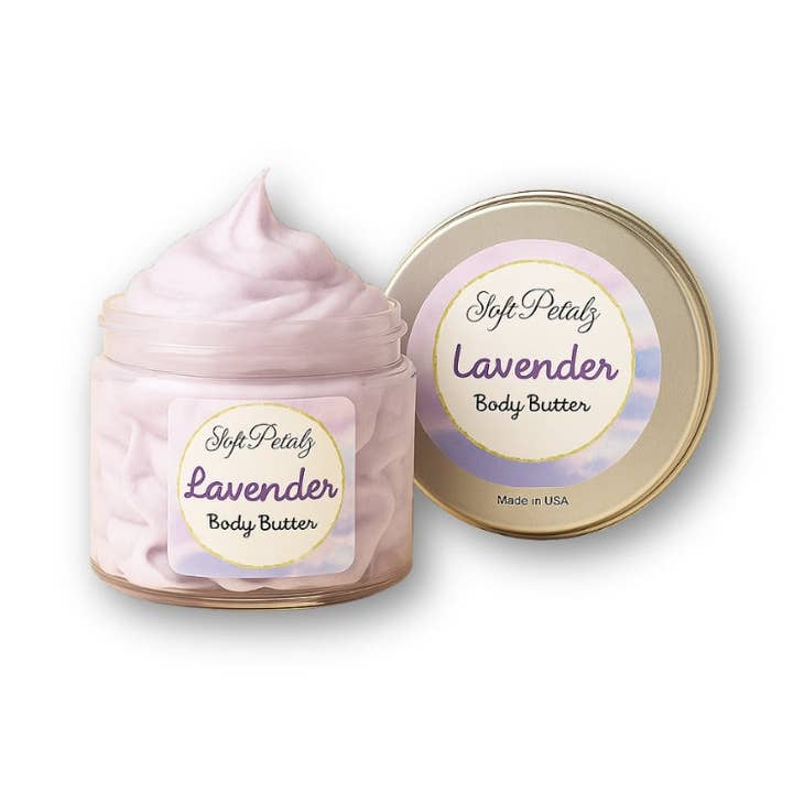Soft Petalz Lavendel kroppssmör för wholesale av Soft Petalz Organic Cosmetics LLC