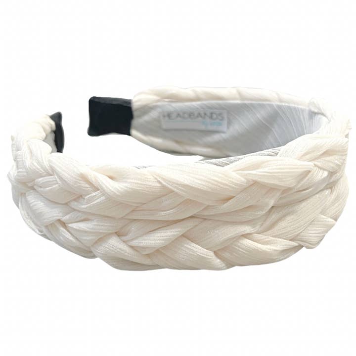 Headbands of Hope | One Purchased One Donated – wholesale Fashion headband – women's – Blushing Braid Headband - Ivory | Shimmery Double Braid