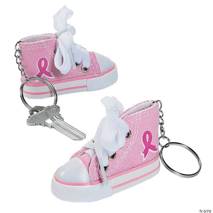 Party Expo, LLC - Wholesale Keychain - Women's - Pink Ribbon Sneaker Key Chain