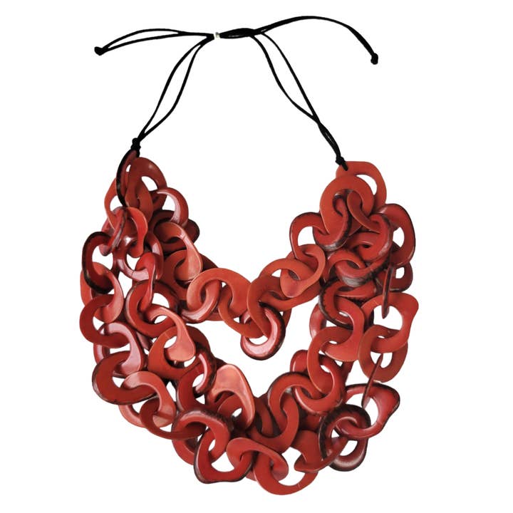 Collier superposé Statement Tagua à grandes chaînes pour la vente par Organic jewelry by Allie