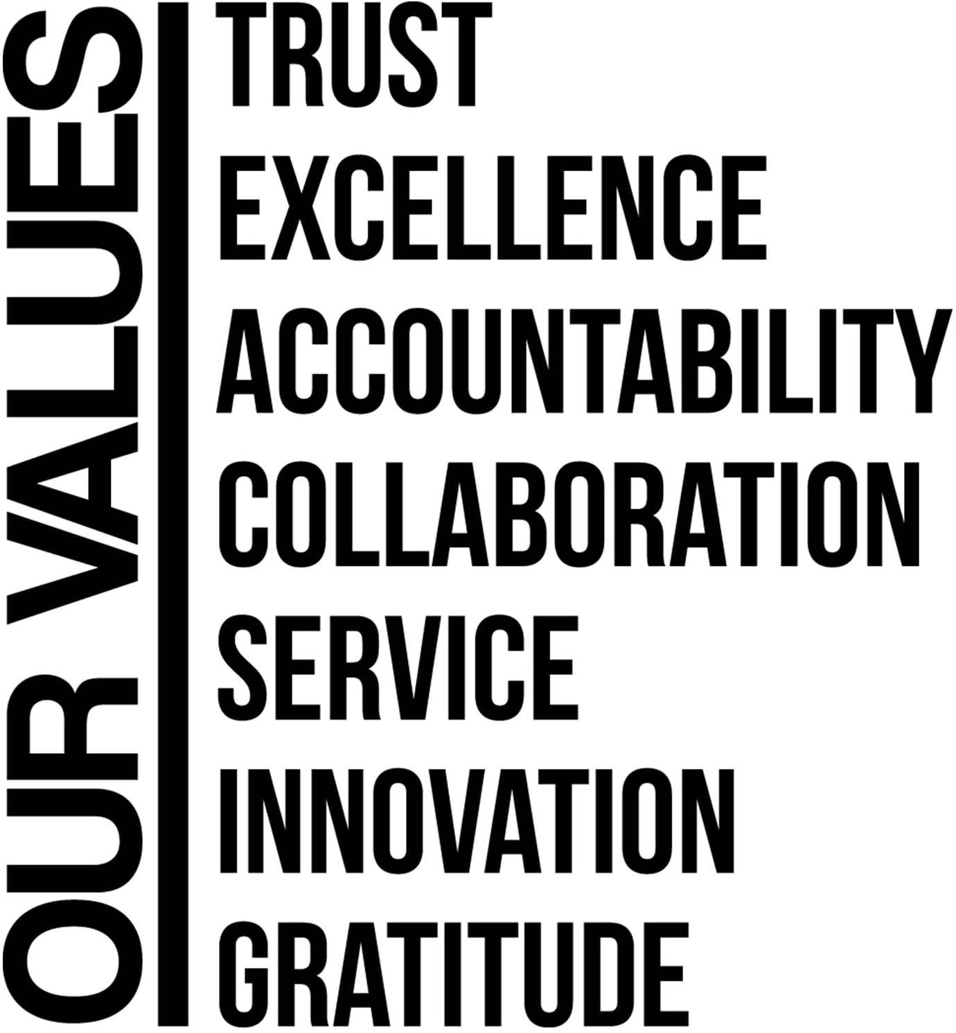 My Vinyl Story - Wholesale Wall Decal/Stickers - Our Values Wall Decal Sticker2