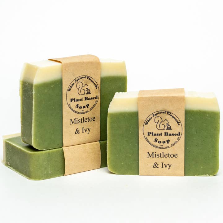 Mistletoe & Ivy -Natural Hand Made Vegetable Based Soap -4oz for wholesale by White Squirrel Clayworks