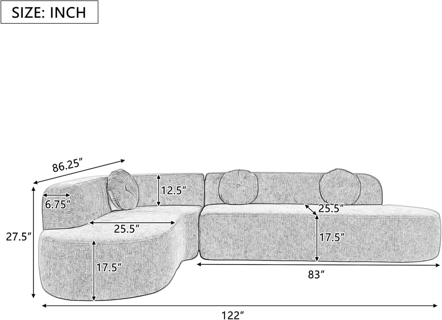 Beige  Extra Large Sectional Sofa with Elegant Curved Design for wholesale on Faire1