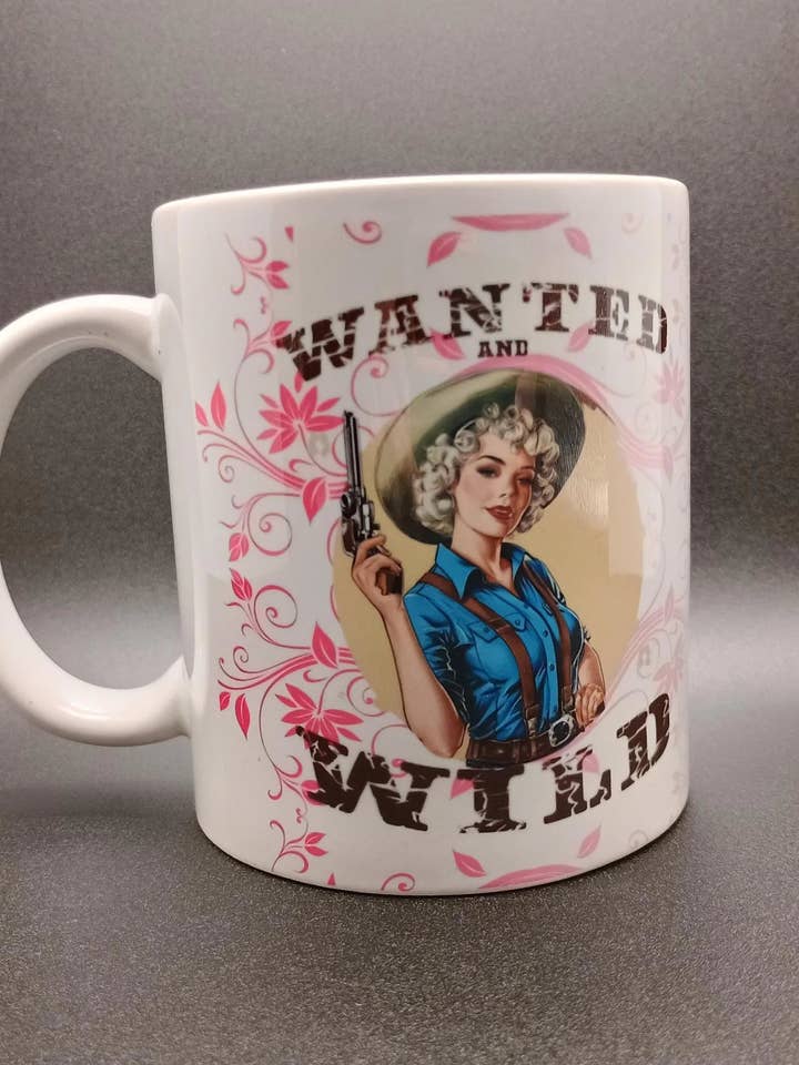 Mug à café vintage Cowgirl 11oz - Cadeau western unique en son genre pour la vente par American Taina Crafts