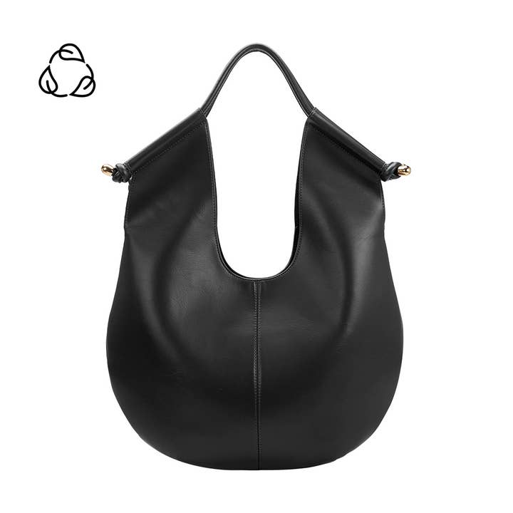 Melie Bianco - Wholesale Shoulder Bag - Women's - Tracy Black Recycled Vegan Shoulder Bag