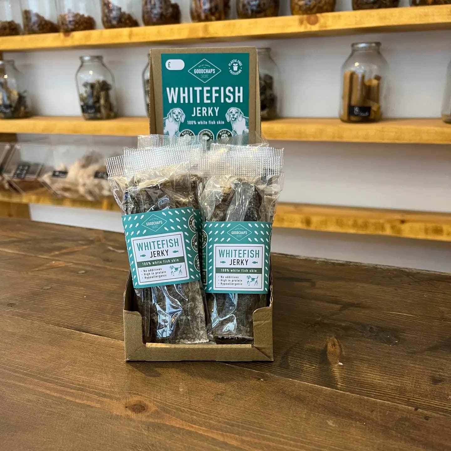 Goodchap's - Wholesale Pet Treats - Dog - Whitefish Jerky | CDU of 14 Packs