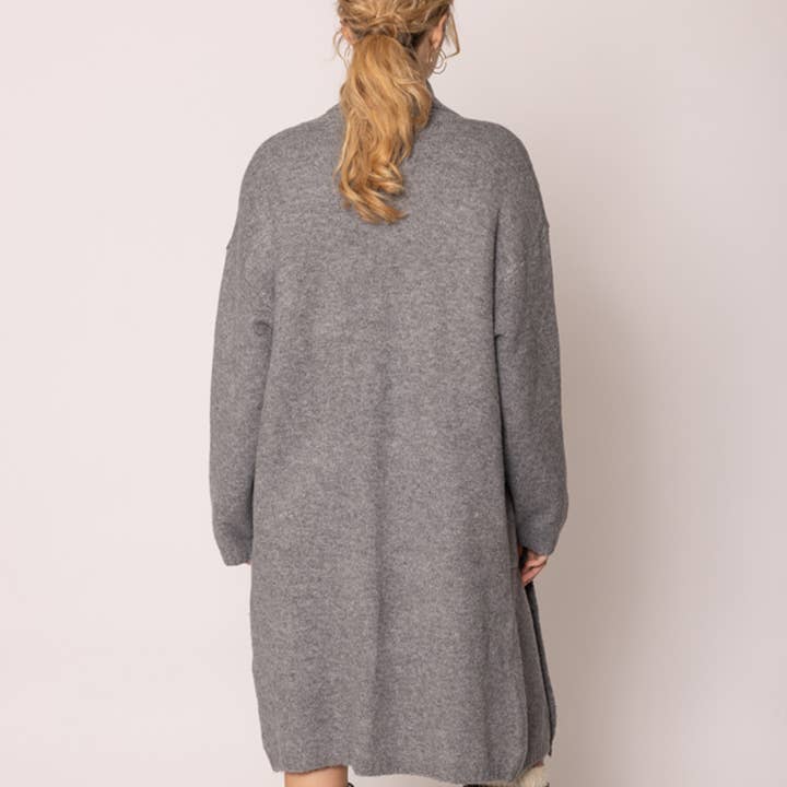 Fashion City - Wholesale Cardigan - Women's - Knitted Shawl Collar Long Cardigan