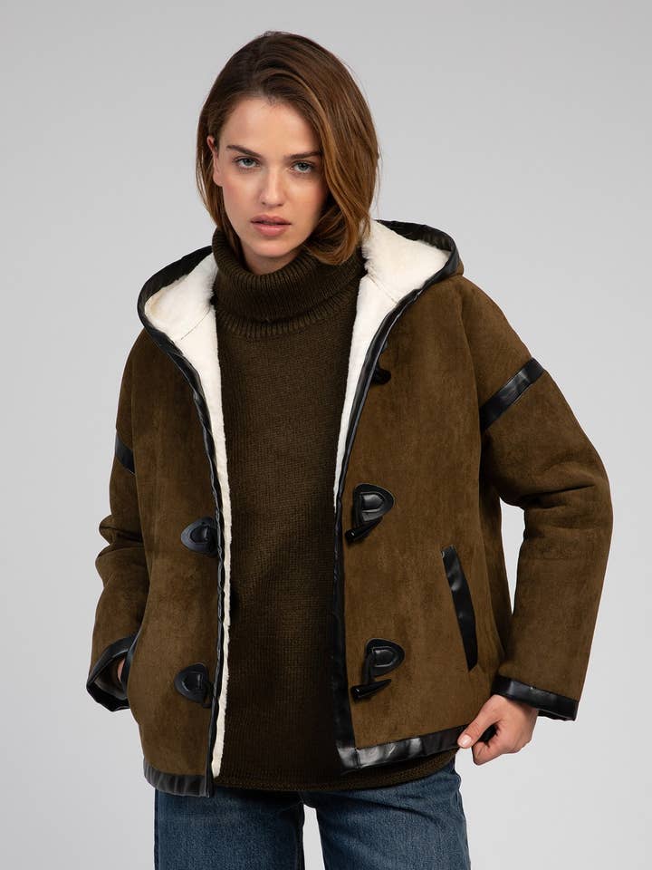 taupe Manteau en laine CORTINA taupe en vente sur Faire