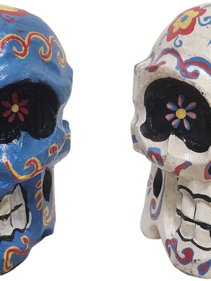 Pirate Day of The Dead Sugar Skull Art Sculpture Asstd Color for wholesale by White Elephant