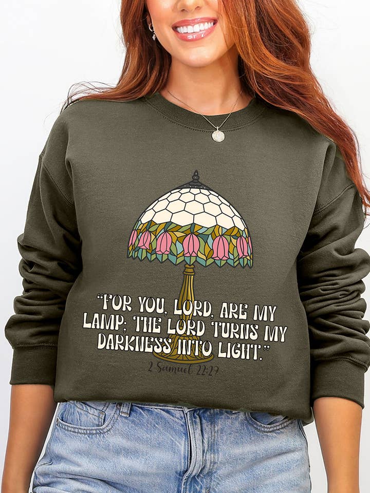 For You, Lord, Are My Lamp Ecosmart Crewneck Sweatshirt for wholesale by Wholesale Accessory Market