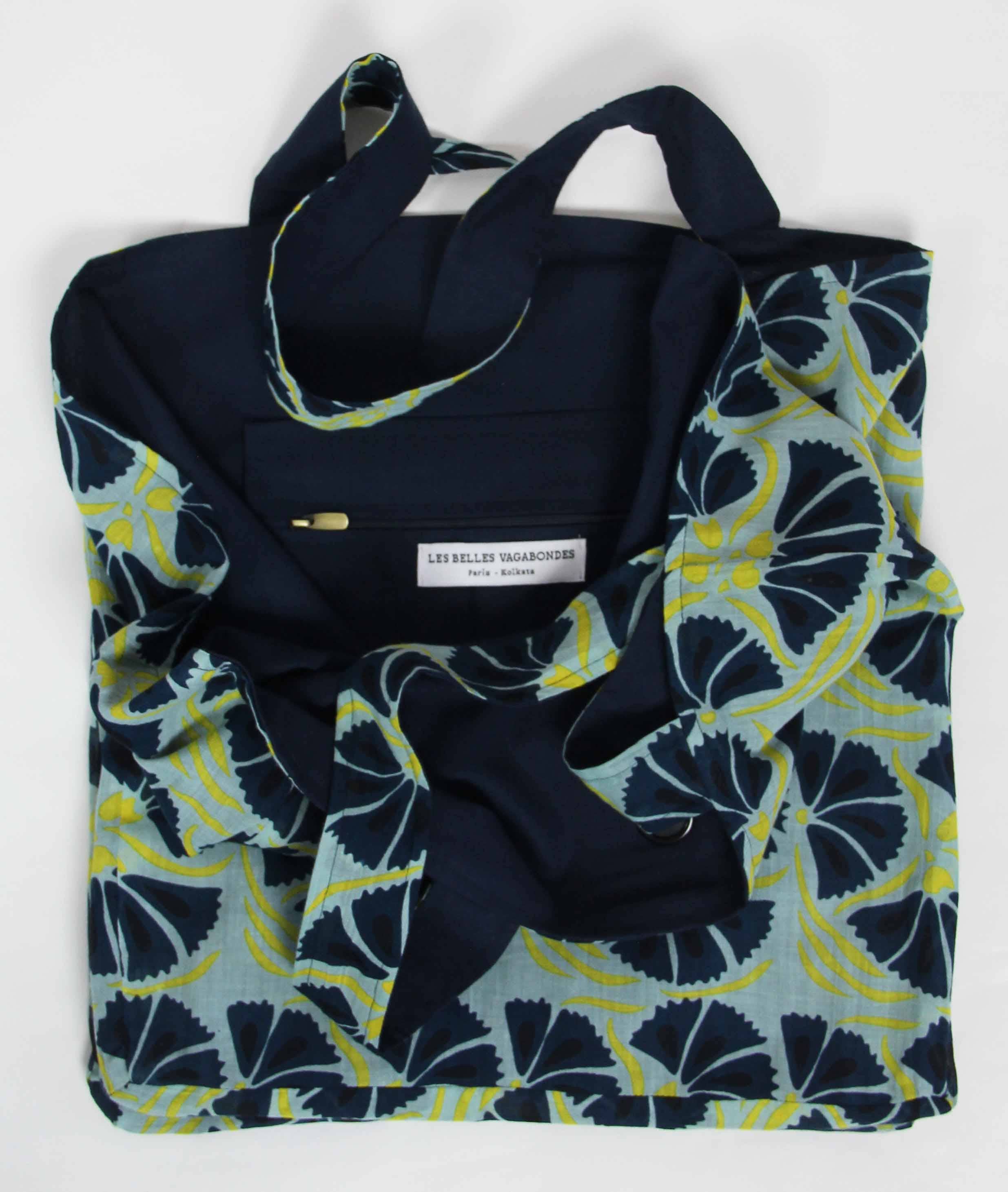 Les Belles Vagabondes - Wholesale Beach Bag - Diego Marine Navy Upcycling Cotton Tote2