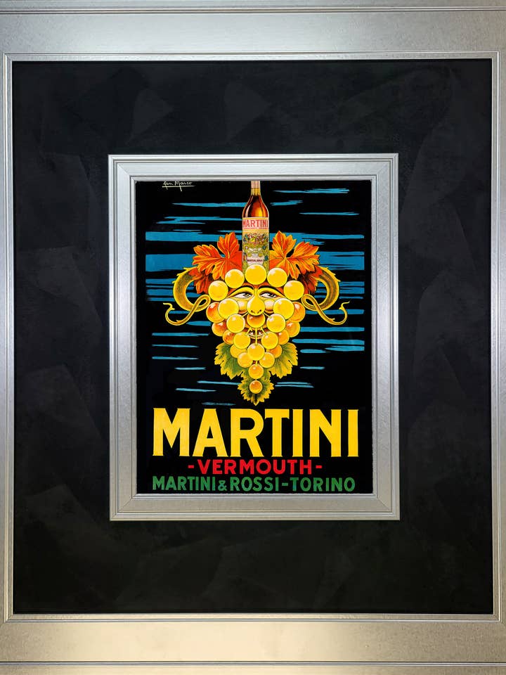 Martini & Rossi II avec argent tourbillonné et tissu pour la vente par The Brightener Group