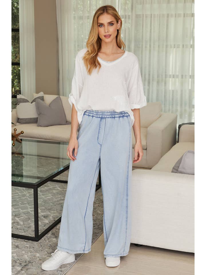 VENTI6 - Venta al por mayor Pantalones - Mujer - PANTALONES DE CHÁNDAL DE PIERNA ANCHA LAVADO MINERAL (82016)3