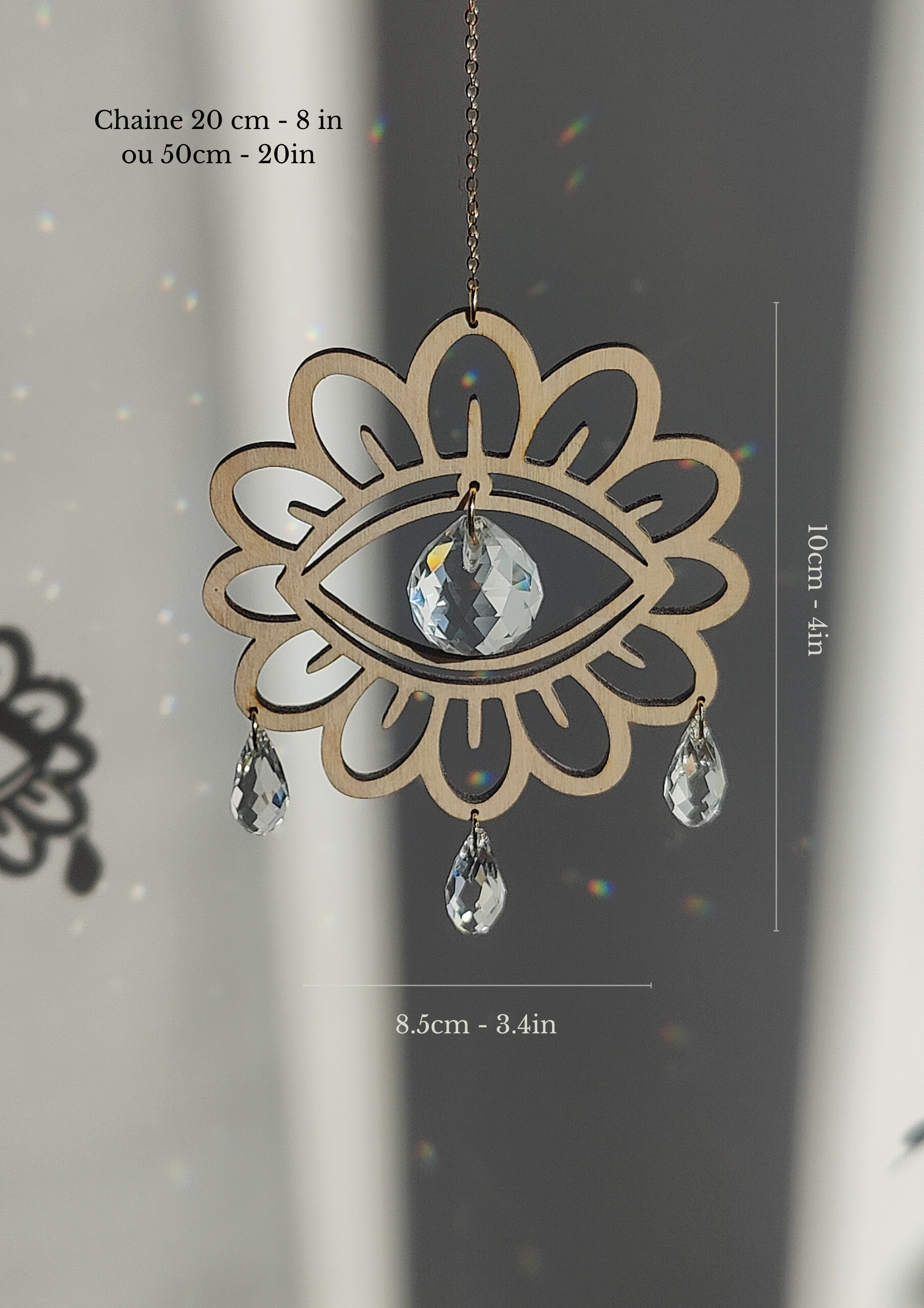 Atelier Intuitive - Wholesale Suncatcher - CLARA • Wooden and glass crystal suncatcher2