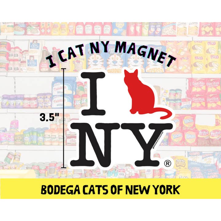 Bodega Cats of New York 3.58" Magnet (I Cat NY) for wholesale by Bodega Cats of New York