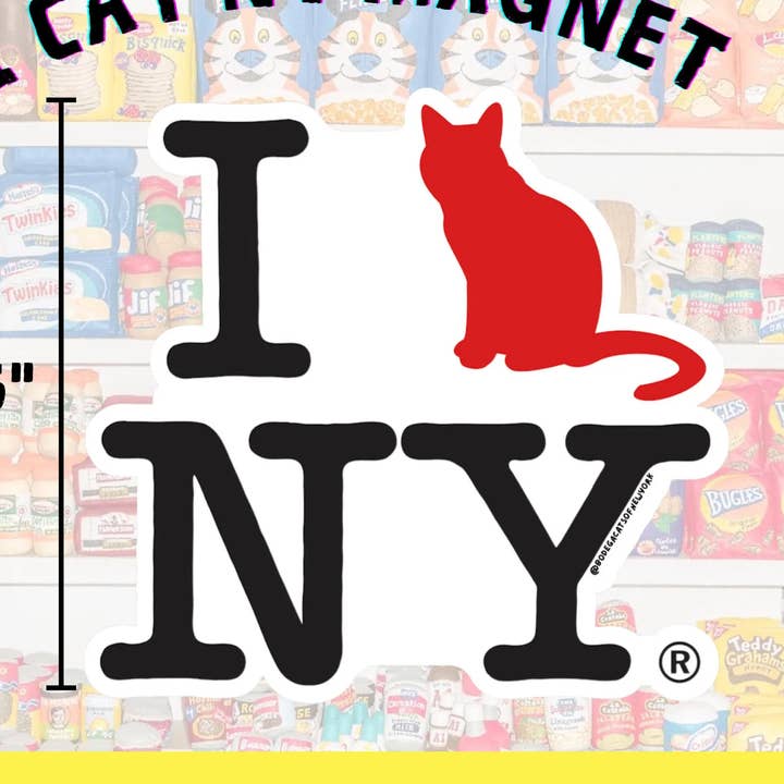Bodega Cats of New York 3.58" Magnet (I Cat NY) for wholesale by Bodega Cats of New York