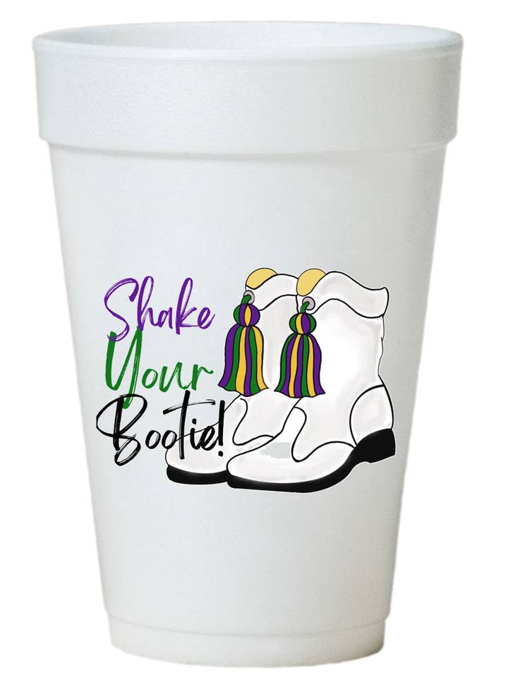 Mardi Gras Shake Your Booty Party Cups for wholesale by Preppy Mama