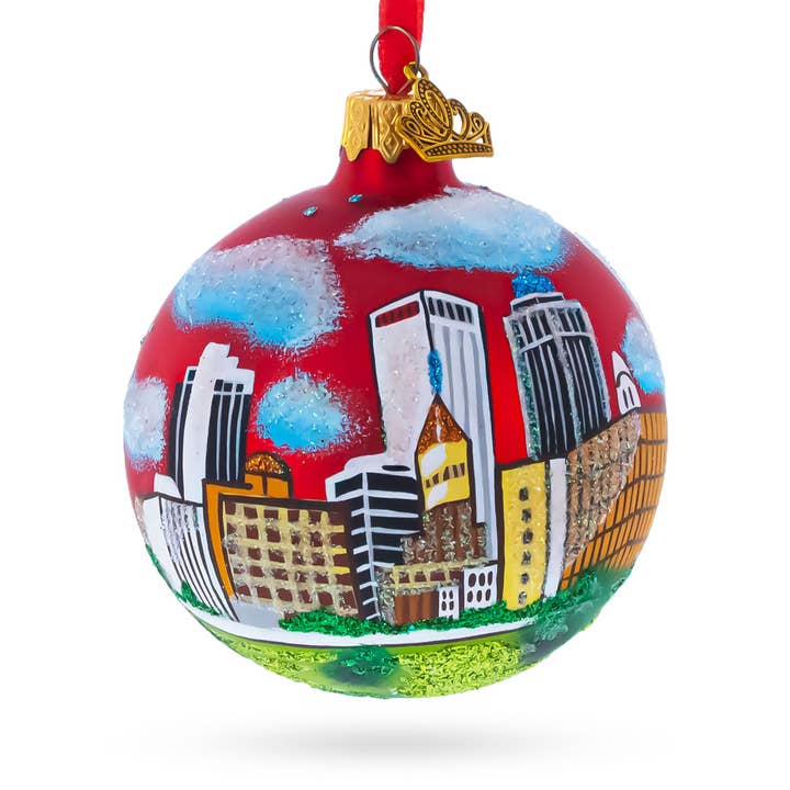 Tulsa, Oklahoma, USA, Glas-Weihnachtsschmuck 3,25 Zoll für den Großhandel von BestPysanky