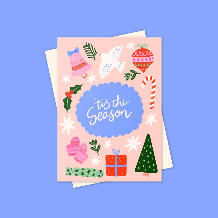 Carla Ellis Creative - Wholesale Christmas card - Christmas Motifs 'Tis the Season' Greeting Card1