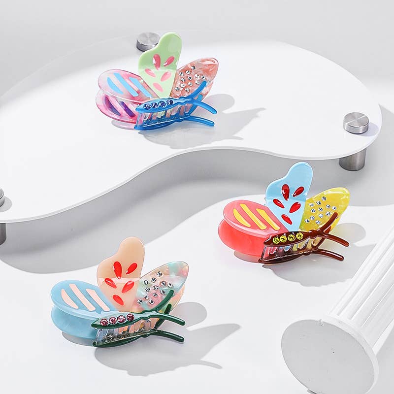 SOMETHING MINTY - Wholesale Hair Clip - Women's - Side Butterfly Hair Claw Clip7