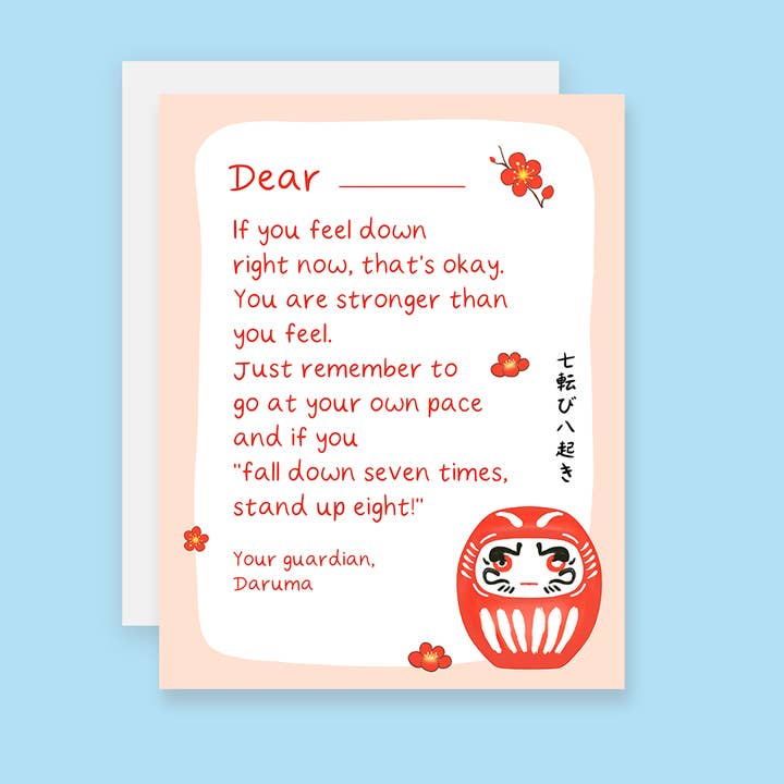 Sixtyeightcolors - Wholesale Encouragement Card - Guardian Daruma, Encouragement & Motivational Support Card