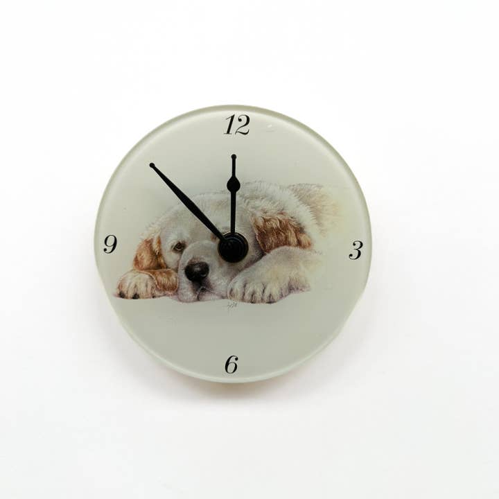 Animal Prints - Wholesale Wall Clock - Reclining Golden Retriever Clock