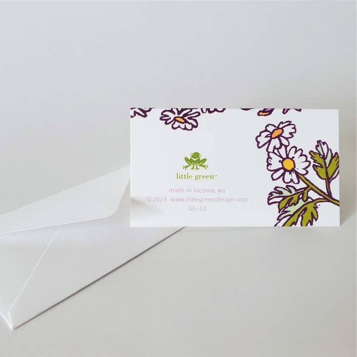 Little Green - Wholesale Gift Tag - Lotus & Daisy Mini Note Card Set of 8 Gift Tags10