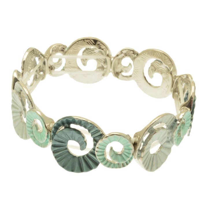 Bracelet Élastique Ammonite Verte pour la vente par Miss Milly Limited