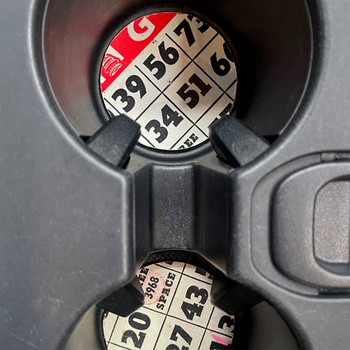 The Mustache Cat Made - Wholesale Car Coaster - Unisex - Vintage Bingo Board Car Coasters (set of 2)3