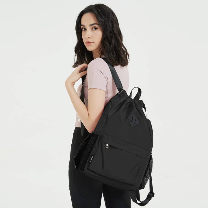 wandf - Wholesale Backpack - Women's - WANDF Gym Sports Drawstring Backpack with Shoes Compartment1