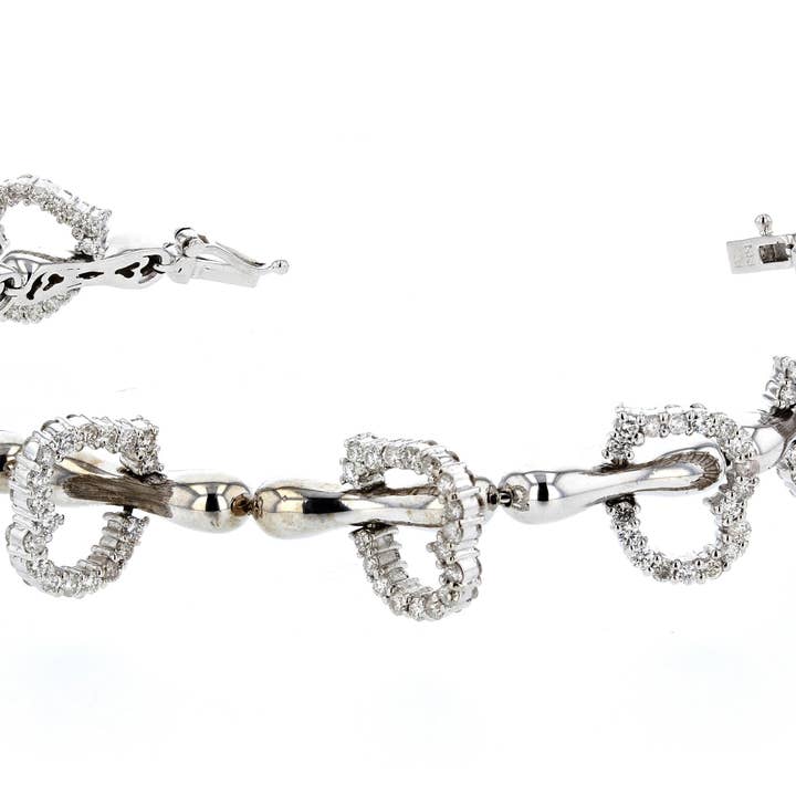18kt White Gold Diamond Heart Bracelet for wholesale by NYMAN JEWELERS
