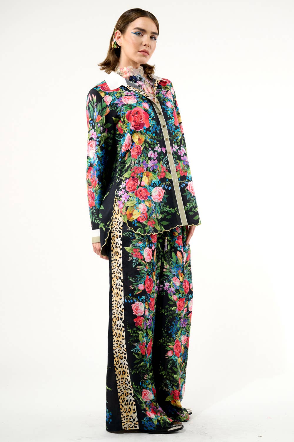 Black Floral Zinnia Pants for wholesale on Faire4