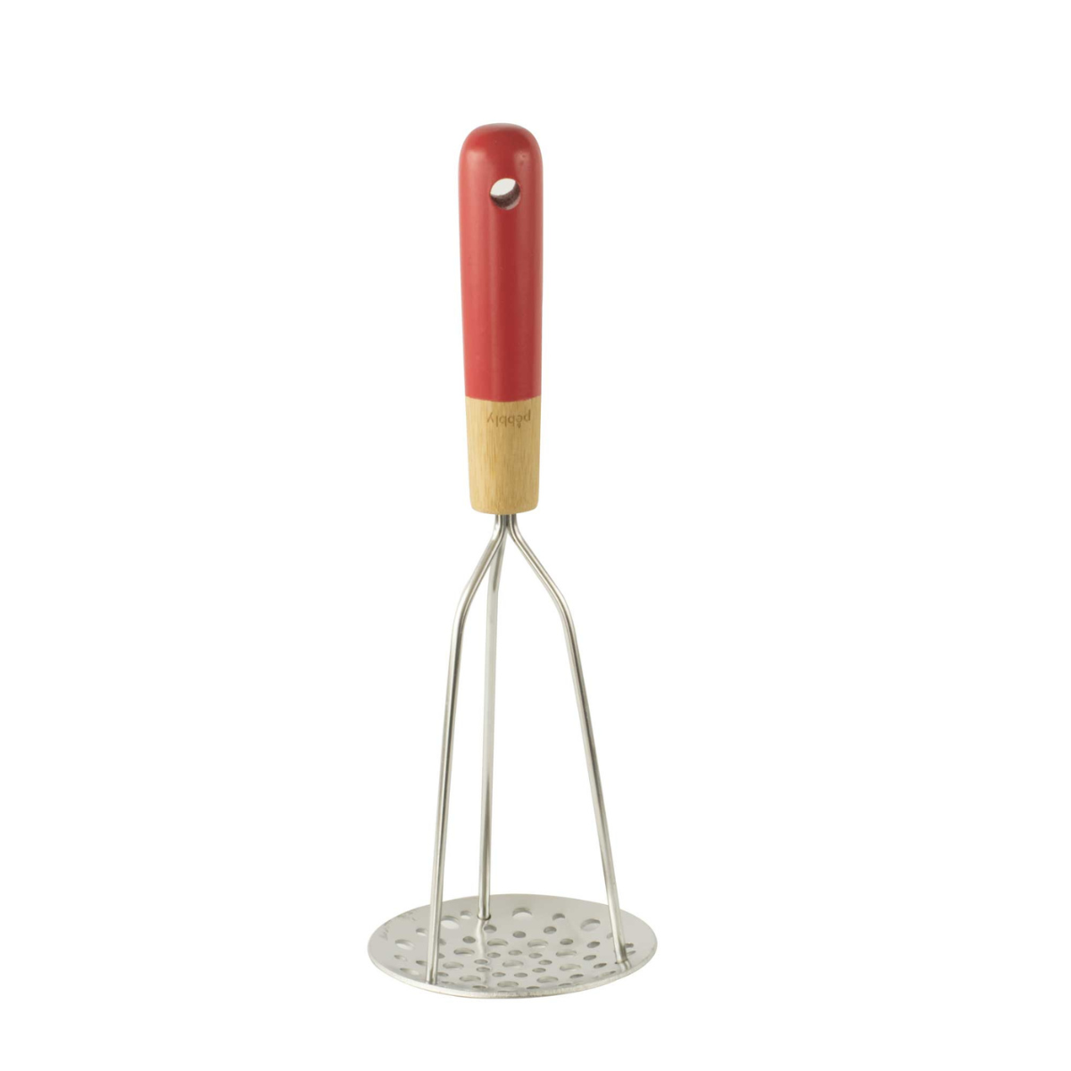 Pebbly International - Wholesale Kitchen Tool/Gadget - Stainless Steel and Bamboo Potato Masher0