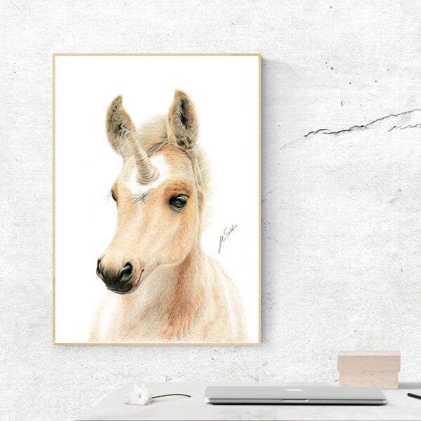 Uni-Foal Unicorn Kunsttryk Vægindretning for engroshandel hos Deckled Edge Ltd