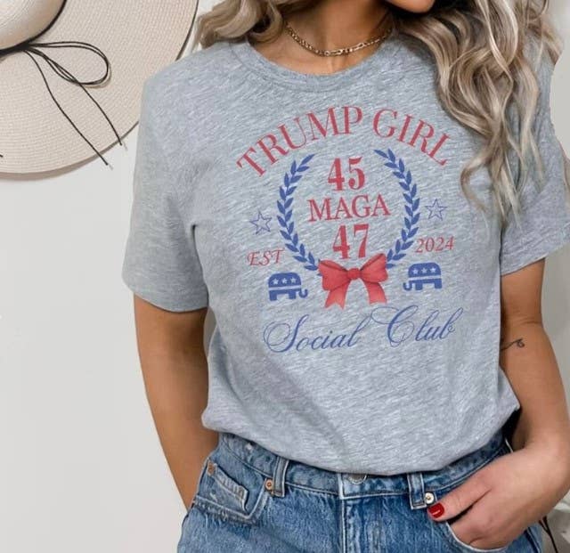 Ashton Grove Ltd Co - Wholesale Graphic Sweatshirt - Women's - Trump Girl Maga Social Club Graphic Tee or Sweatshirt1