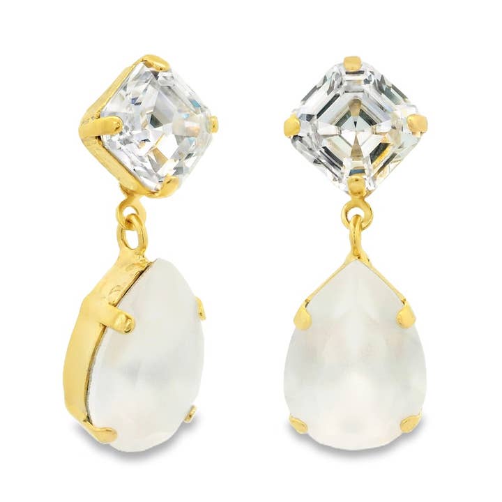 Estelle Earrings in White Matt for wholesale by TOVA