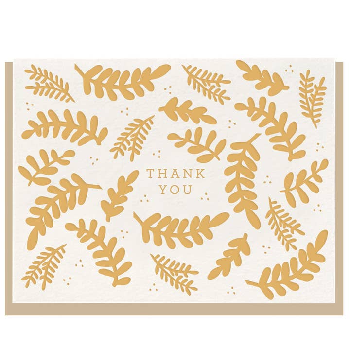 Thank You Floral - Letterpress Thank You Greeting Card for wholesale by Dahlia Press