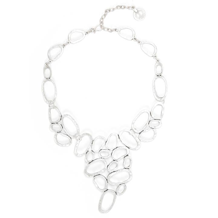 Chanour - Wholesale Bib Necklace - Handmade Pewter Necklace - 010-1010B
