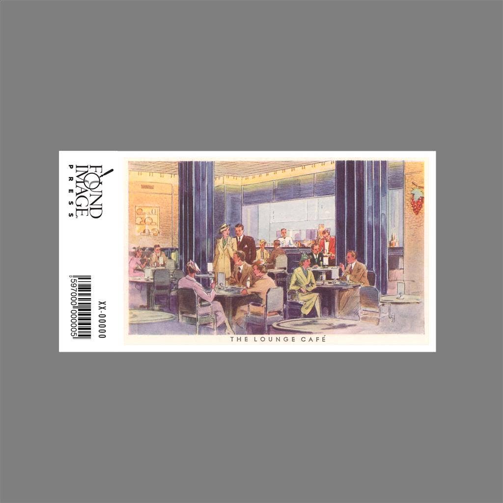 Found Image Press - Vente Autocollant - Autocollant FO-111 Le Lounge Café, Dessin1