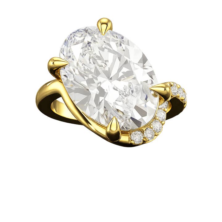 Banda de boda de diamante ovalado de 7 quilates para venta al por mayor de Evara Jewelry