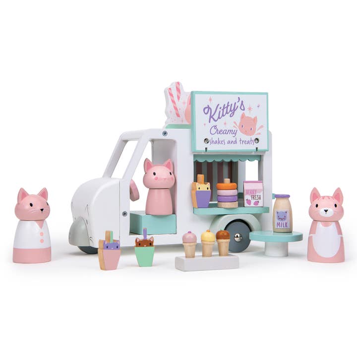 ThreadBear Design UK/EU – wholesale Toy set – Kids – Merrywood Tales Kitty's Milkshake Van3