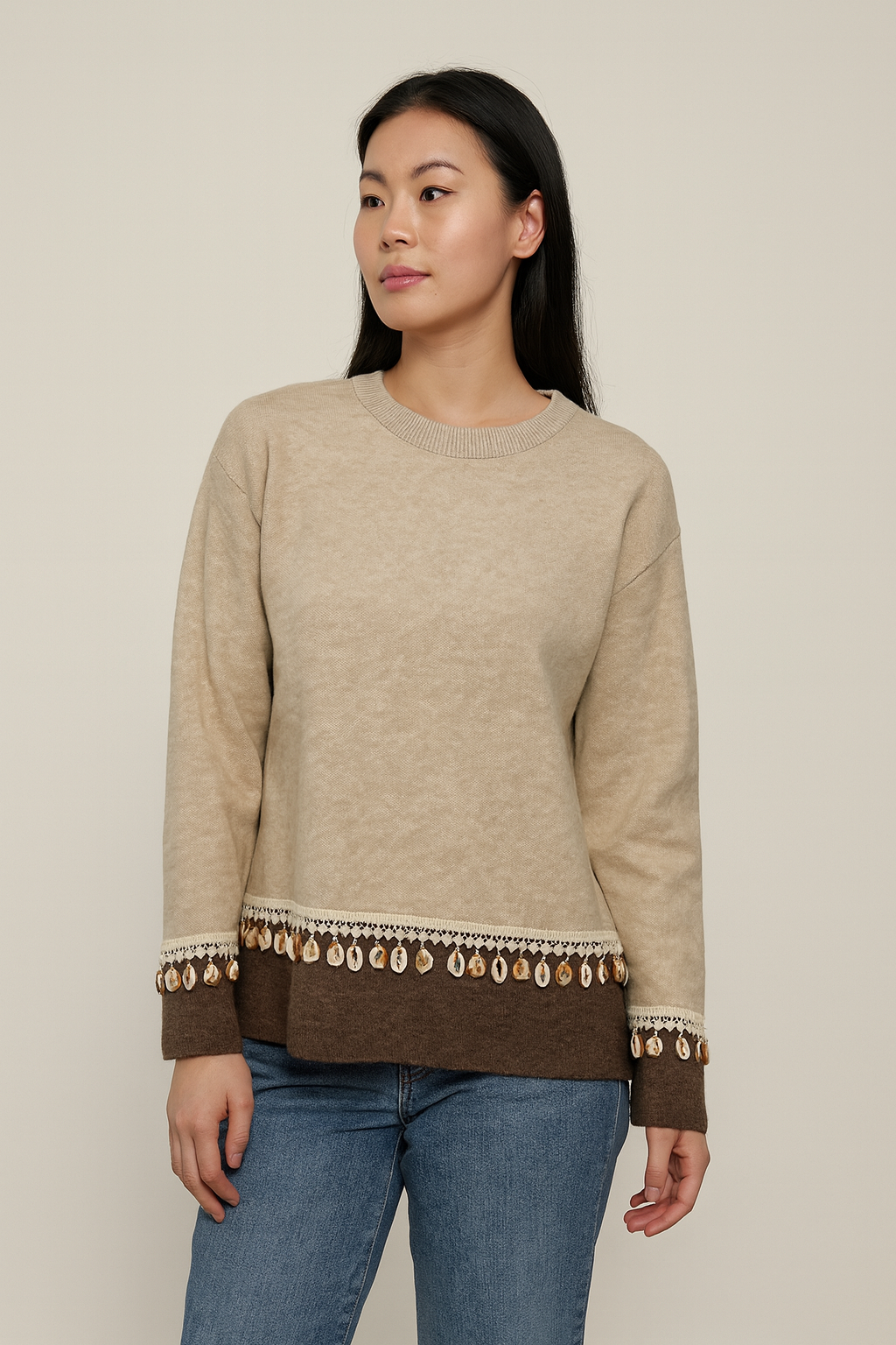 Lucy Sparks – Großhandel Strickpullover – Damen – STRICKPULLOVER MIT VERZIERTEM MUSCHELSAUM-DETAIL4