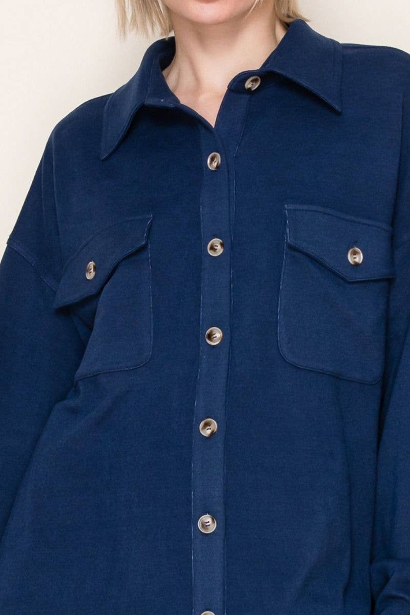 White Birch – Engroshandel Skjortejakke/shacket – til kvinder – T10369 Langærmet Solid Strikskjorte17