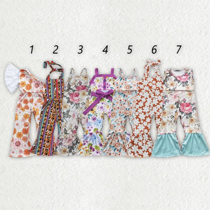 Combinaisons à pattes d'éléphant d'été pour bébés filles occidentales sœurs pour la vente par Aier Wholesale