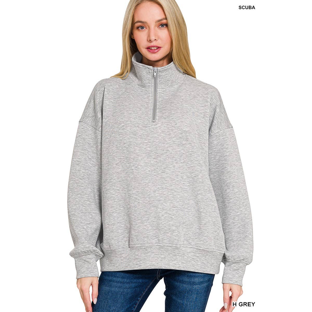 Apolline – wholesale Sweatshirt - Dam – Scuba tröja med halv dragkedja6
