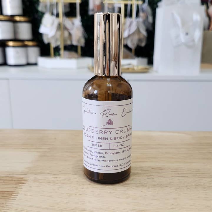 Blueberry Crumble Room/Linen/Body Spray 3.4 oz for wholesale by Golden Rose Embrace