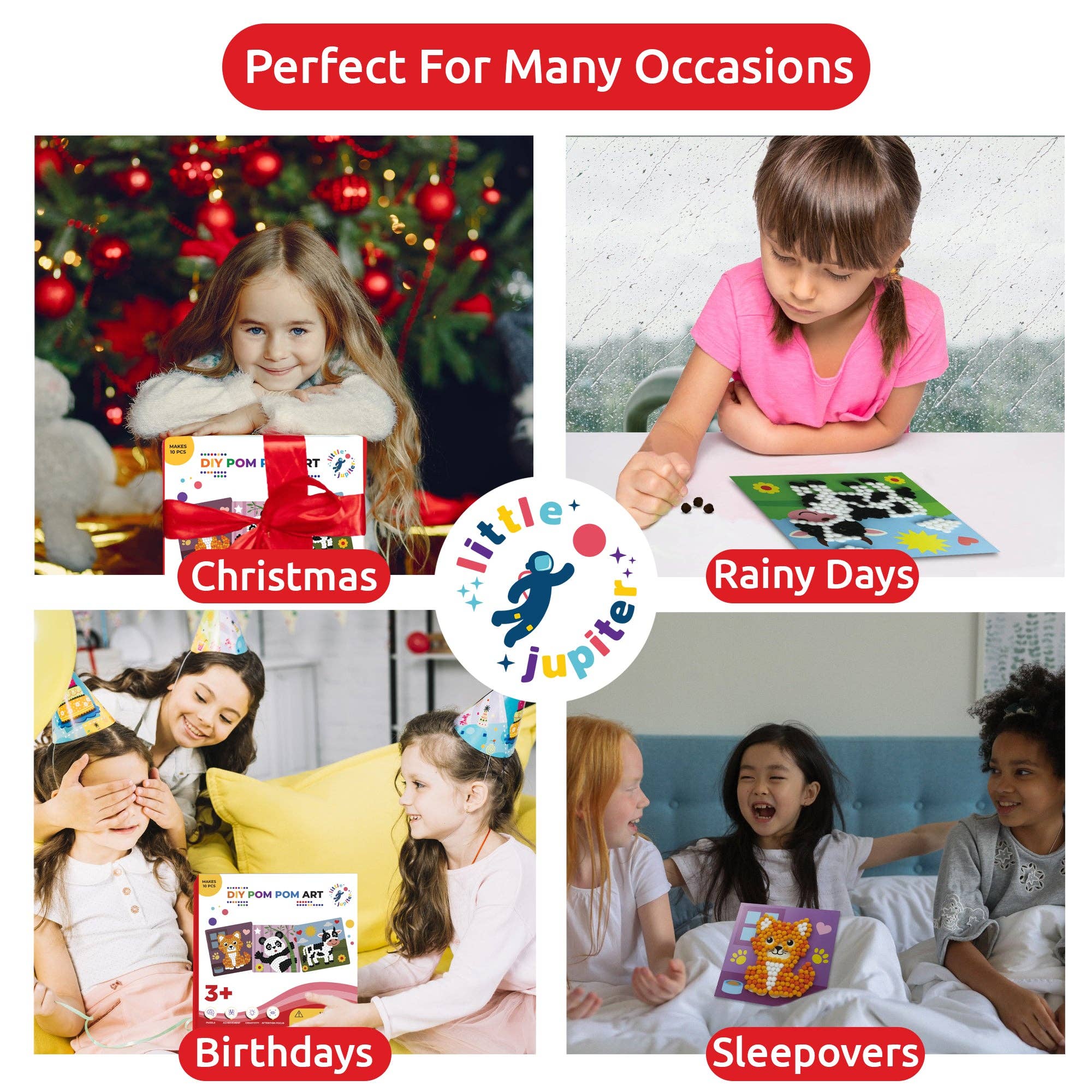 AYK Brand – wholesale DIY craft kit – Child – DIY Pom Pom Art - 10pcs ( Set 4)4