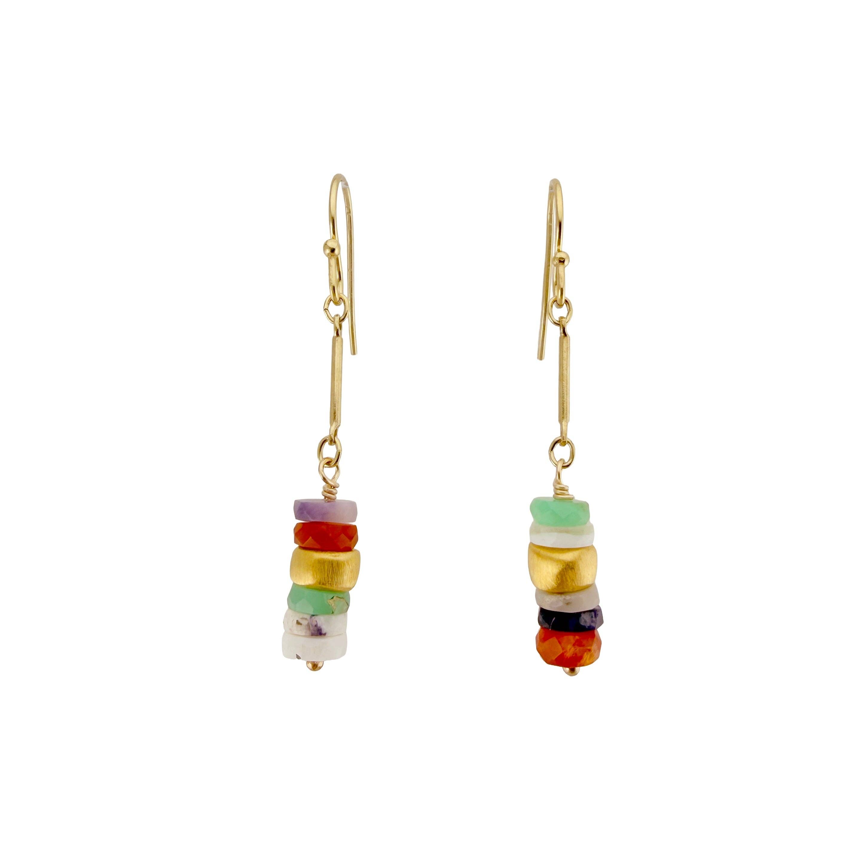 Philippa Roberts - Wholesale Dangle Earrings - stacked opals earrings