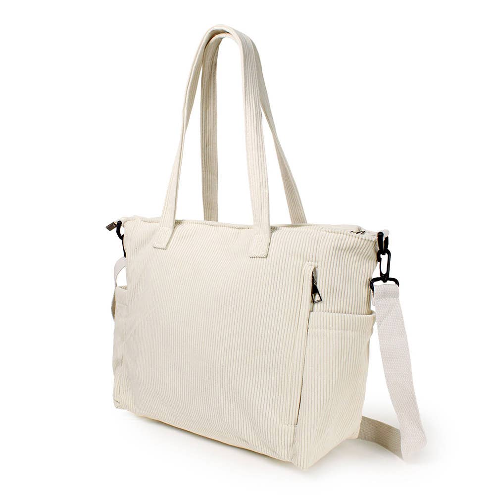 Sensibling Corp. - Wholesale Tote Bag - Women's - Multi Pocket Corduroy Tote Bag0