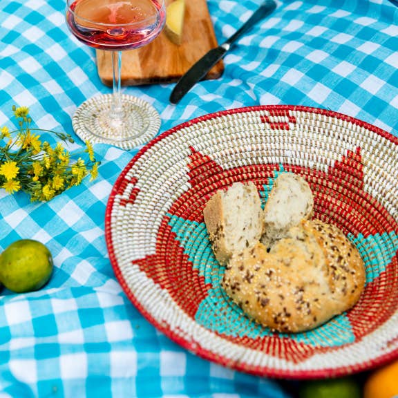 Anta Storage Bowl - Red, Turquoise and White for wholesale by La Basketry